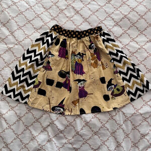Million Polkadots Wonder Me Girls Halloween Witches Cats Skirt Size 7